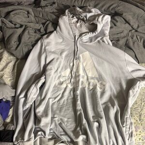 Adidas Light Gray Hoodie with Logo
